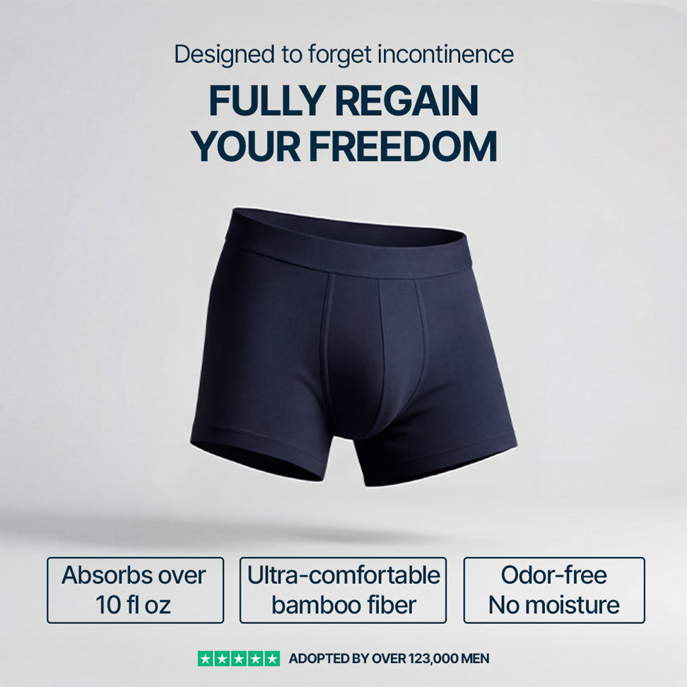 3-Pack of Ultra-Absorbent Navy Blue Boxer Shorts