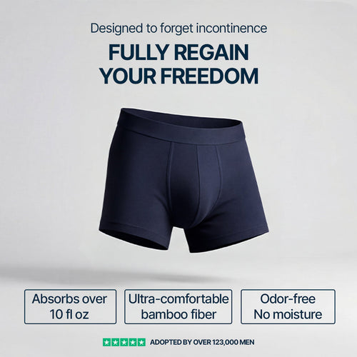 3-Pack of Ultra-Absorbent Navy Blue Boxer Shorts