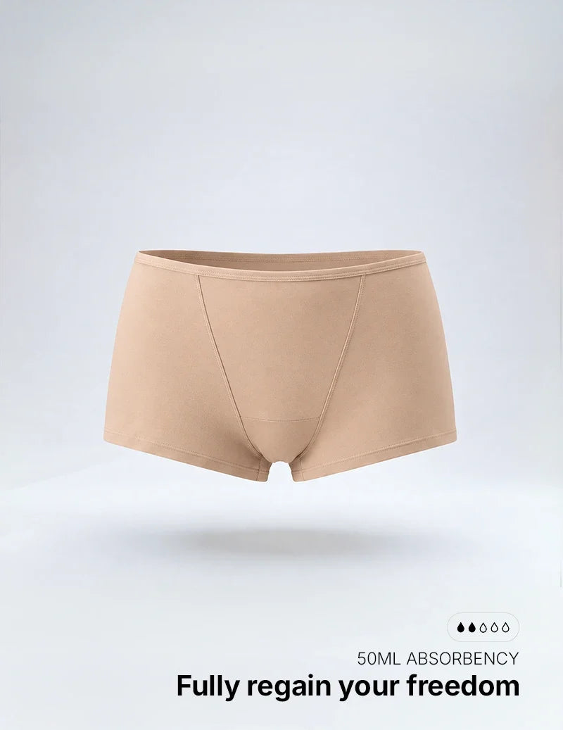Women’s absorbent boxer underwear