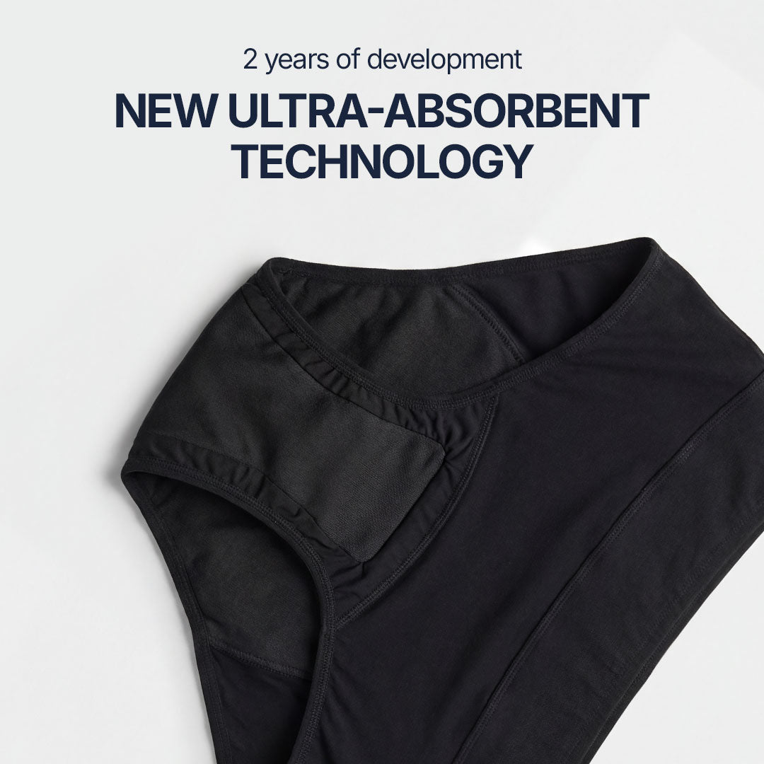 3-Pack Black High-Waist Lace Incontinence Briefs