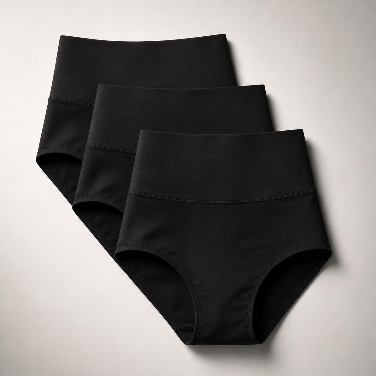 3-Pack Black Mid-Rise Incontinence Briefs