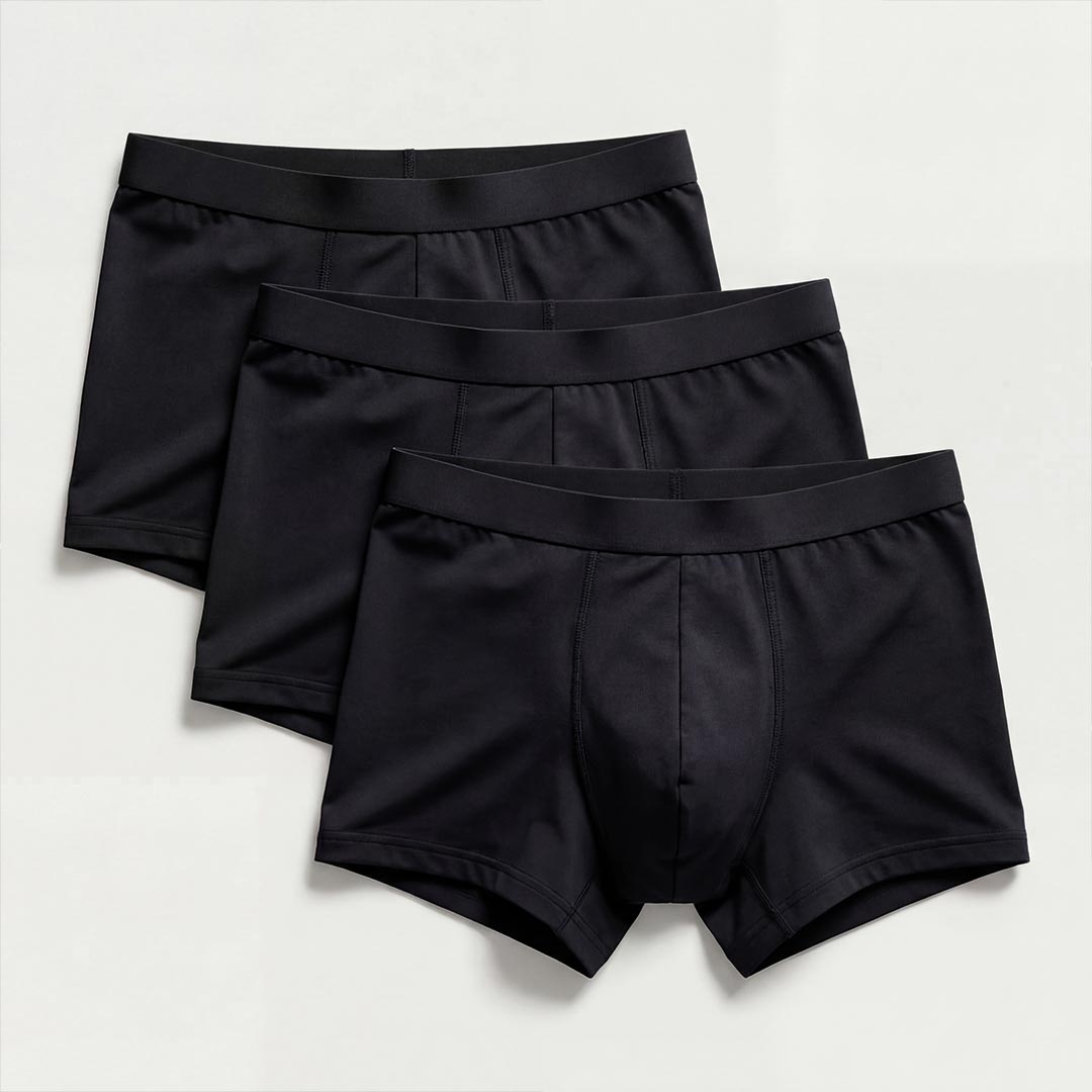 3-Pack of Ultra-Absorbent Black Boxers
