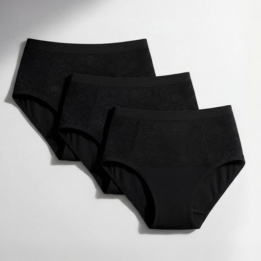 3-Pack Ultra Absorbent Black Incontinence Briefs