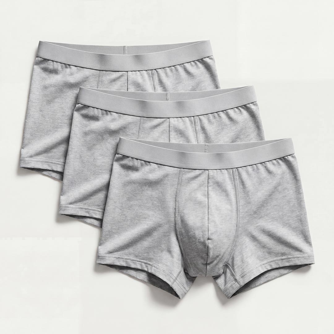 3-Pack of Ultra-Absorbent Grey Boxer Shorts