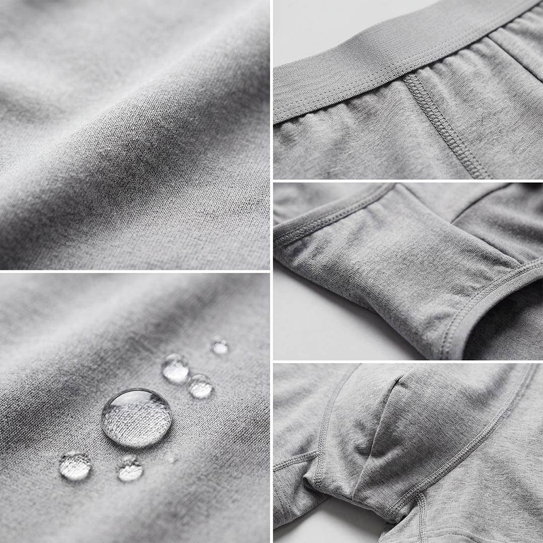 3-Pack of Ultra-Absorbent Grey Boxer Shorts